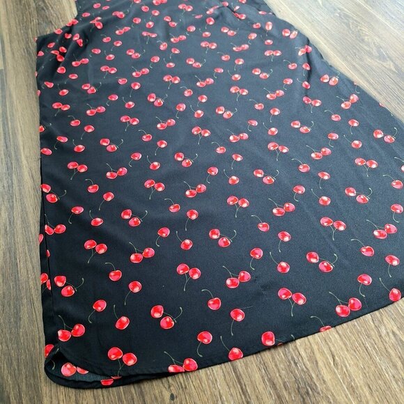 💙 a.n.a Cherry Print Lightweight Shirt Dress Size L - Picture 5 of 8